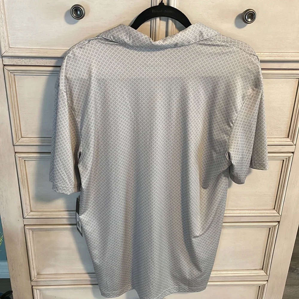 Men’s Adidas polo, Dimond.print gray, medium.nwt